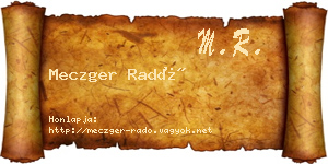 Meczger Radó névjegykártya